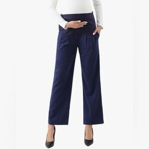 Maternity Wide Leg Pants Comfortable Stretch Over-Bump Women Pregnancy H32